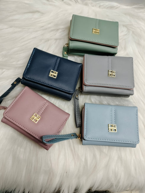 Three Folders Ladies Wallet with Side Chains
